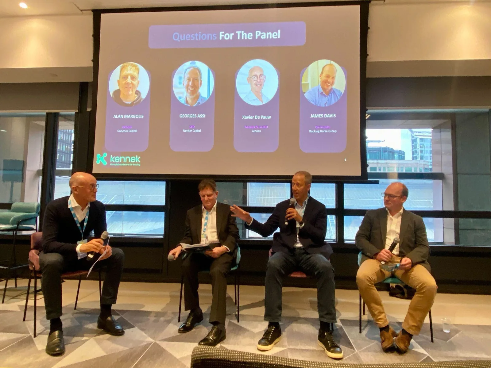 kennek's panel on stage at the AltFi Lending Summit