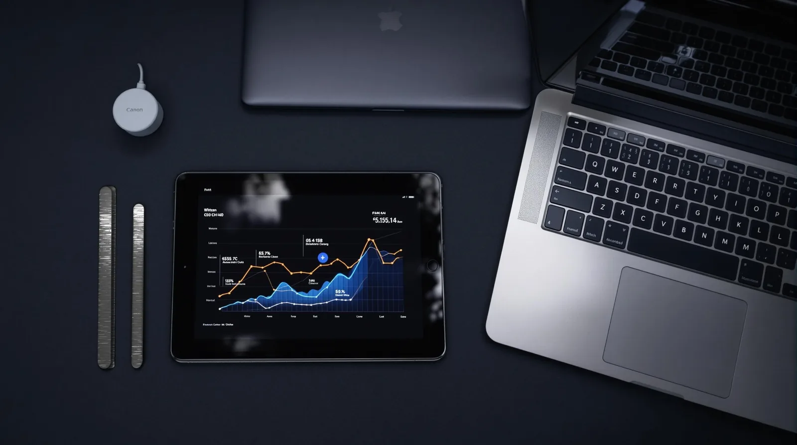 Lending analytics on a laptop, tablet and phone
