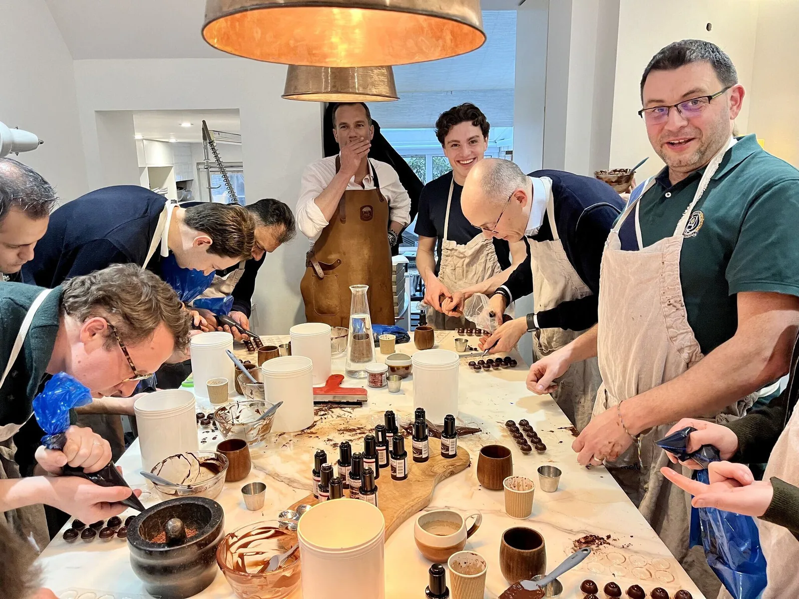 The kennek team at a chocolate-making workshop