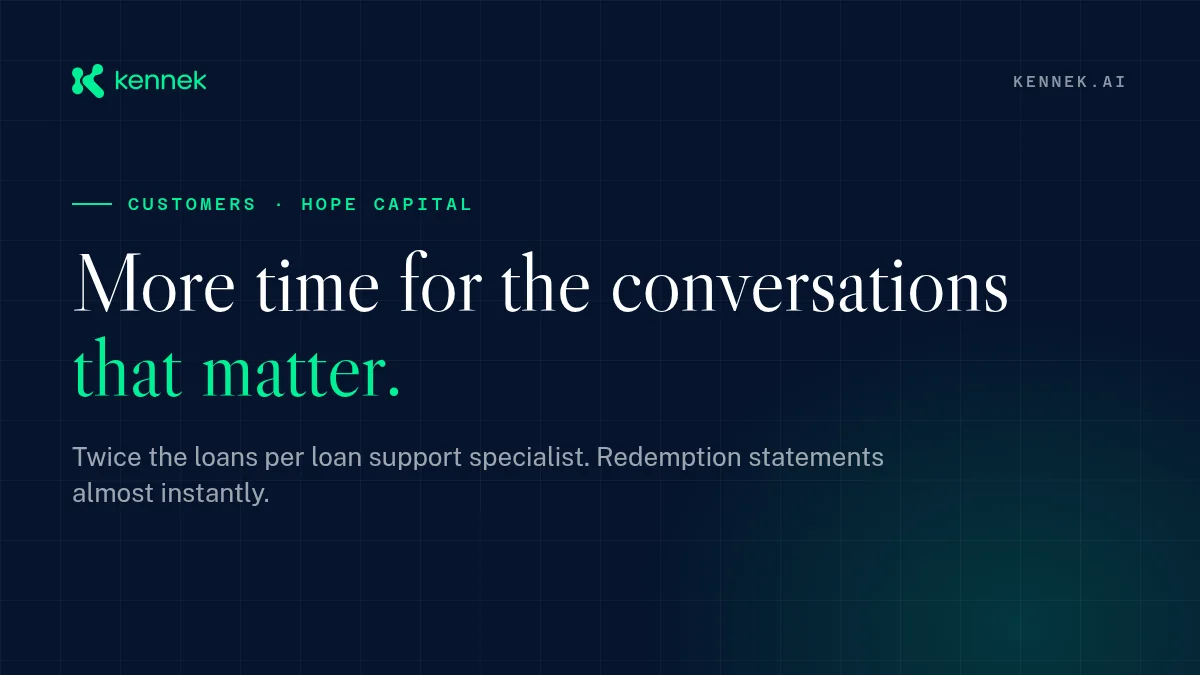 More time for the conversations that matter: Hope Capital on kennek