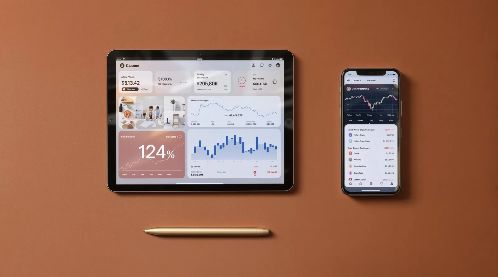 Lending analytics on a laptop, tablet and phone