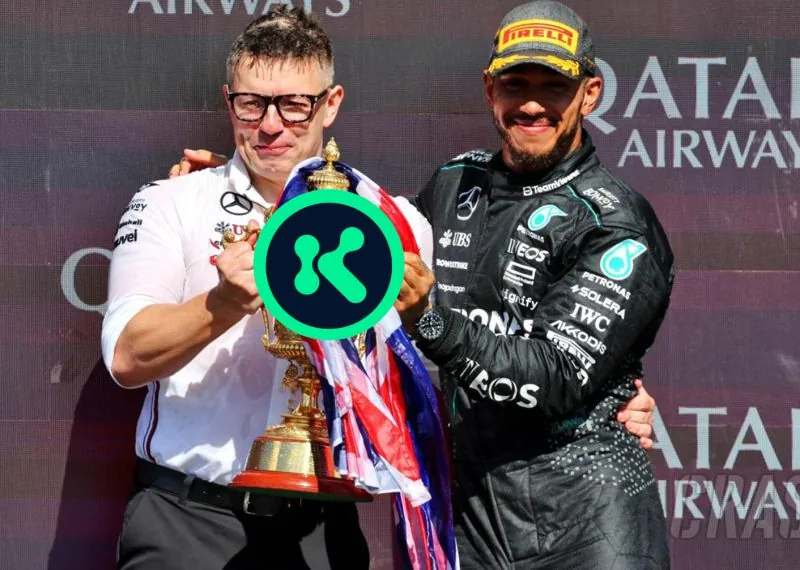 Lewis Hamilton celebrating on the podium